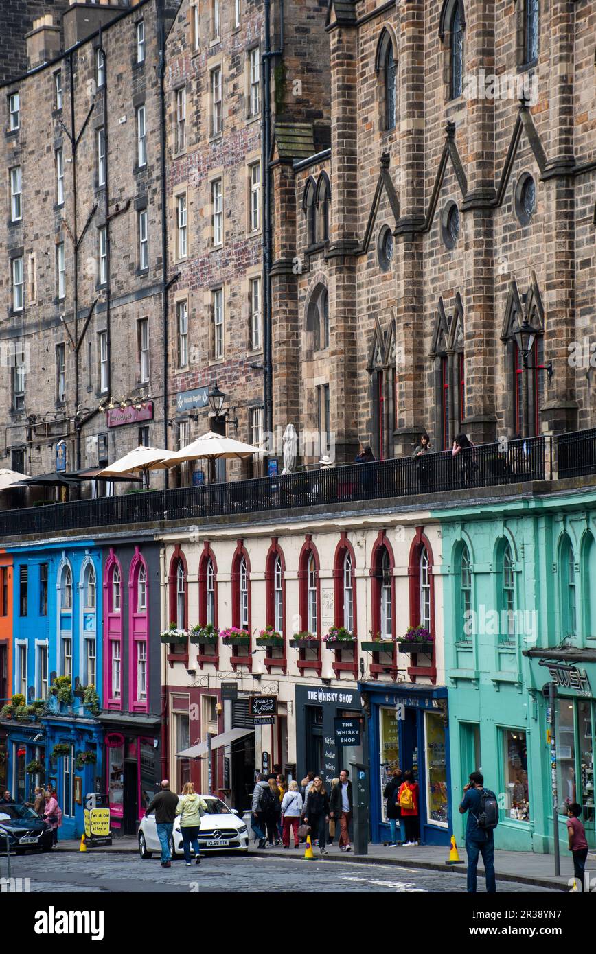 Edinburgh Scotland Regno Unito -1 giugno 2019: Victoria Street Edinburgh Scozia Scotland Foto Stock