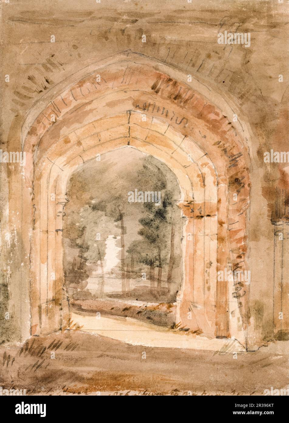 Chiesa di Bergholt est, che si affaccia sull'Arco Sud della Torre in rovina, dipinto di John Constable 1806 Foto Stock