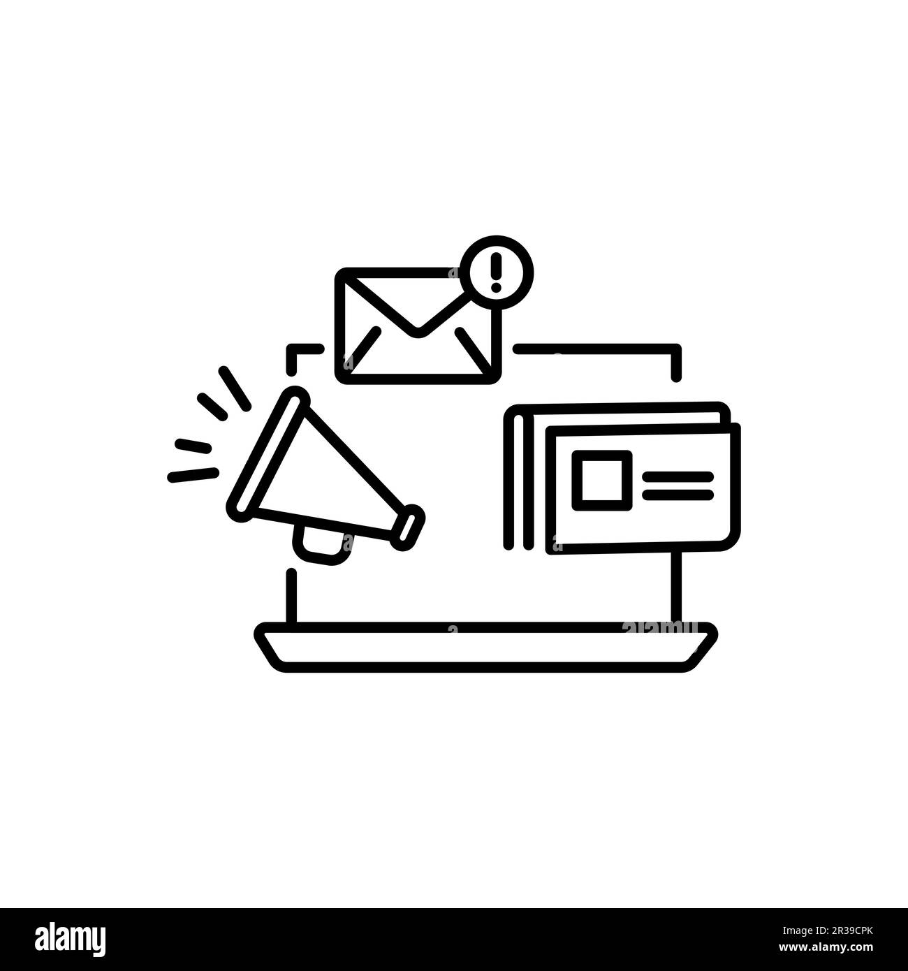 Laptop con icona di notizie vettore relativo Illustrazione Vettoriale