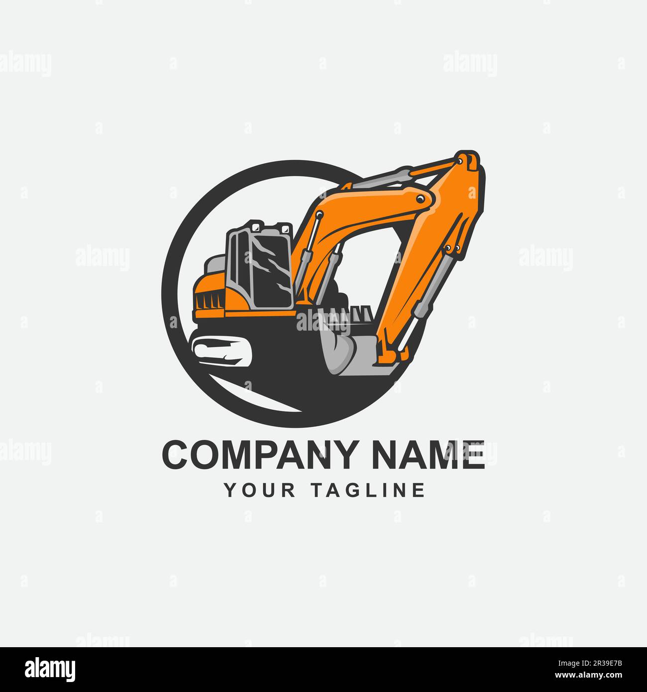 Illustrazione creativa dell'escavatore per modello logo.EPS 10 Illustrazione Vettoriale