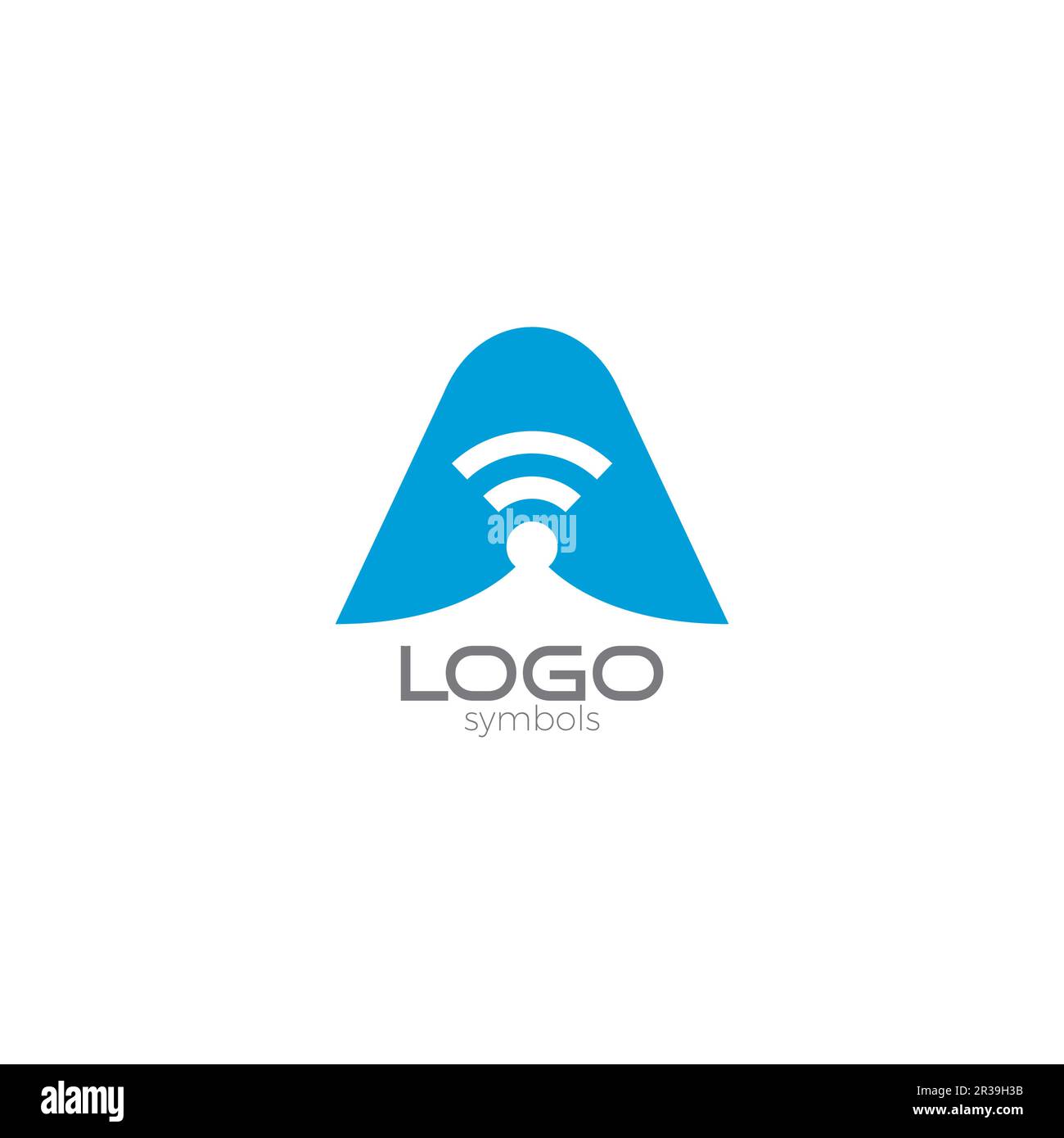 Lettera A Signal Logo. Un logo WiFi per Internet Illustrazione Vettoriale