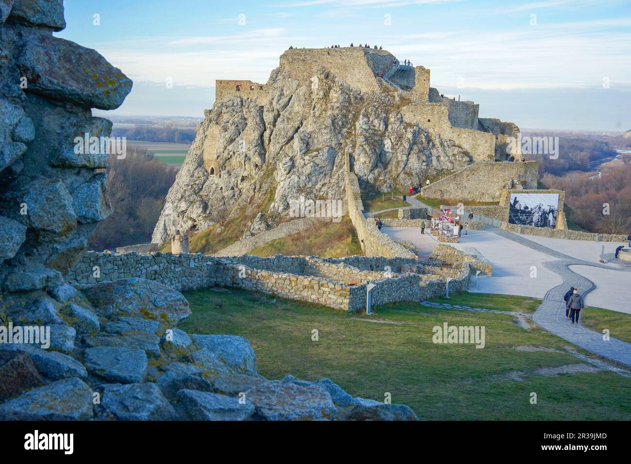 Devin castl fortezza in Slovacchia, fotografia delle rovine Foto Stock