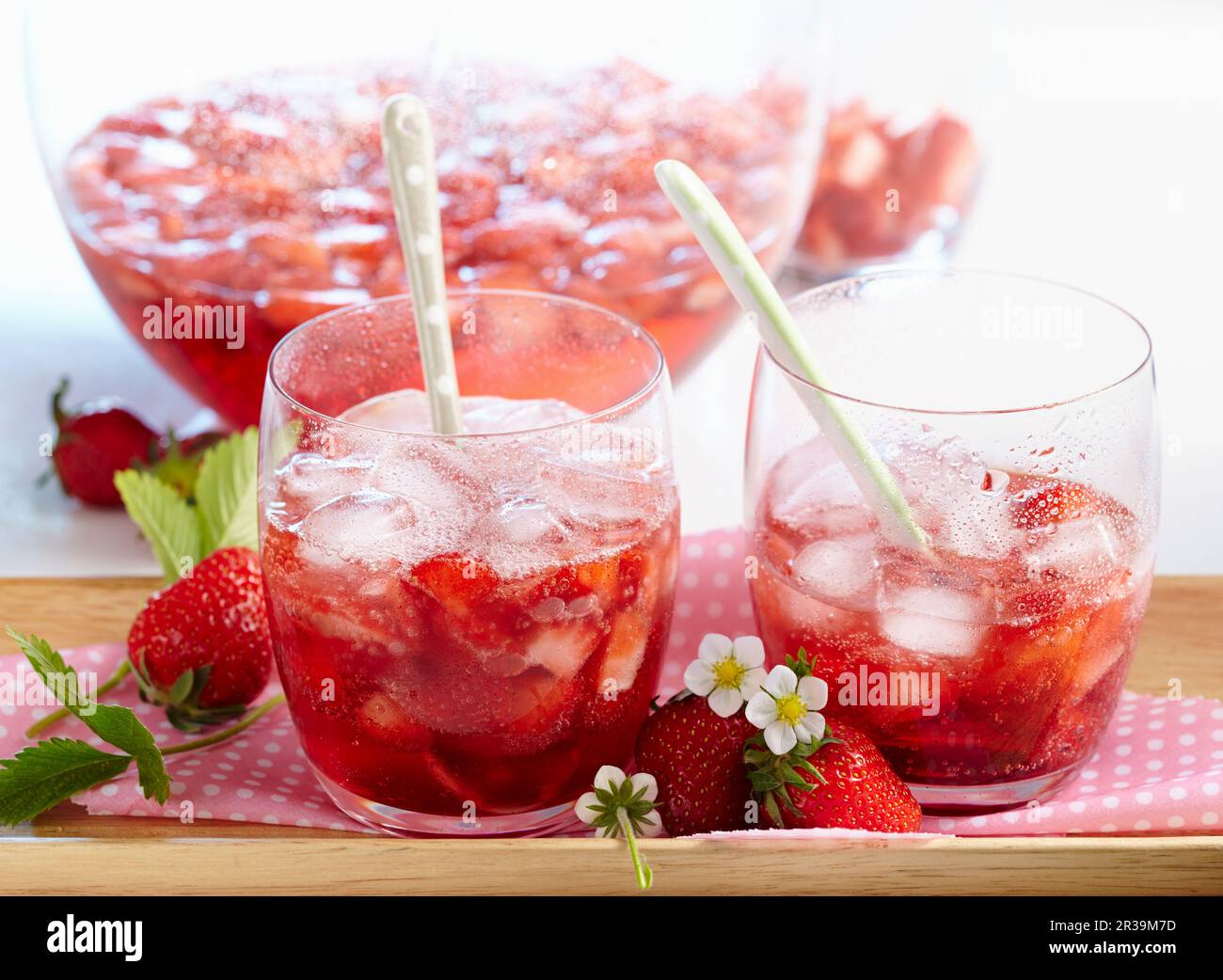 Punch alla fragola non alcolico Foto Stock
