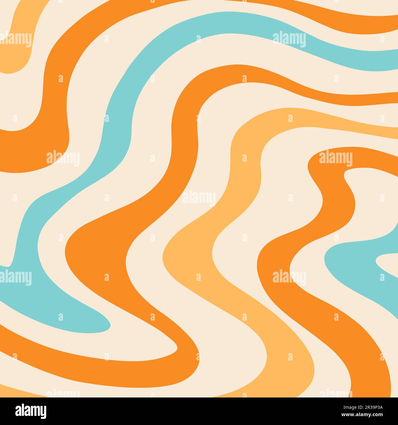 Retro marmo sfondo, Groovy 70s modello ondulato Illustrazione Vettoriale