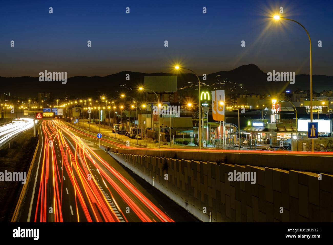 Ma-19 ,Autopista de Levante , Palma di Maiorca, isole Baleari, Spagna, Europa. Foto Stock