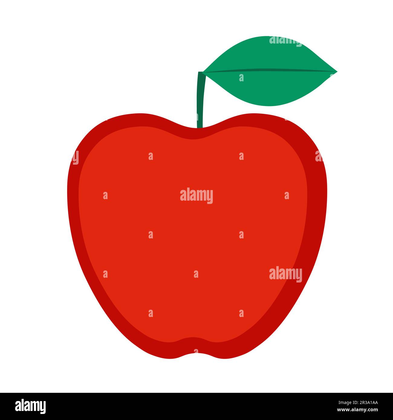 Mela biologica isolata su sfondo bianco. Stile di vita sano. Illustrazione vettoriale in stile piatto. Illustrazione Vettoriale