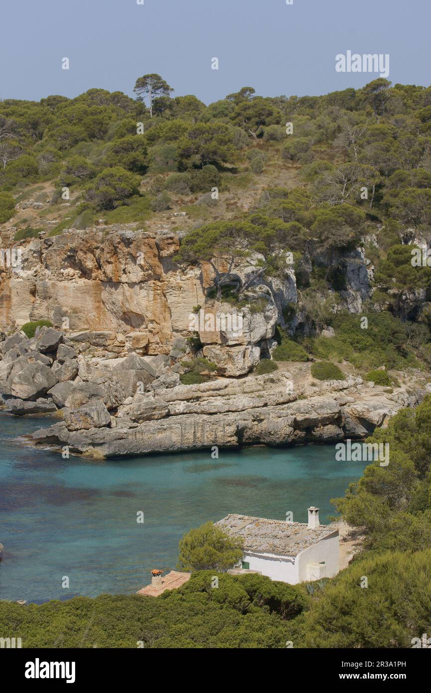 S'Almonia, cala. Santanyi. Migjorn.Mallorca.Baleares.España. Foto Stock
