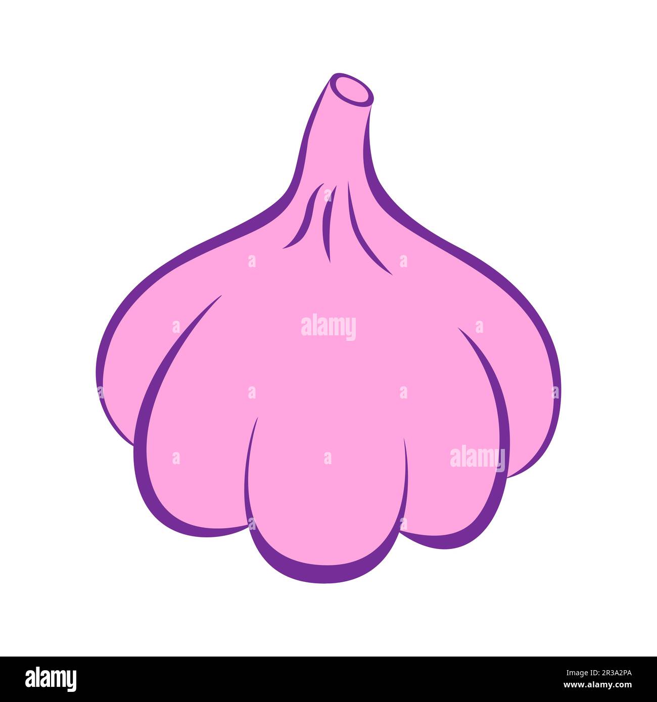 Aglio. Vegetale organico isolato su sfondo bianco. Stile di vita sano. Illustrazione vettoriale in stile piatto. Illustrazione Vettoriale