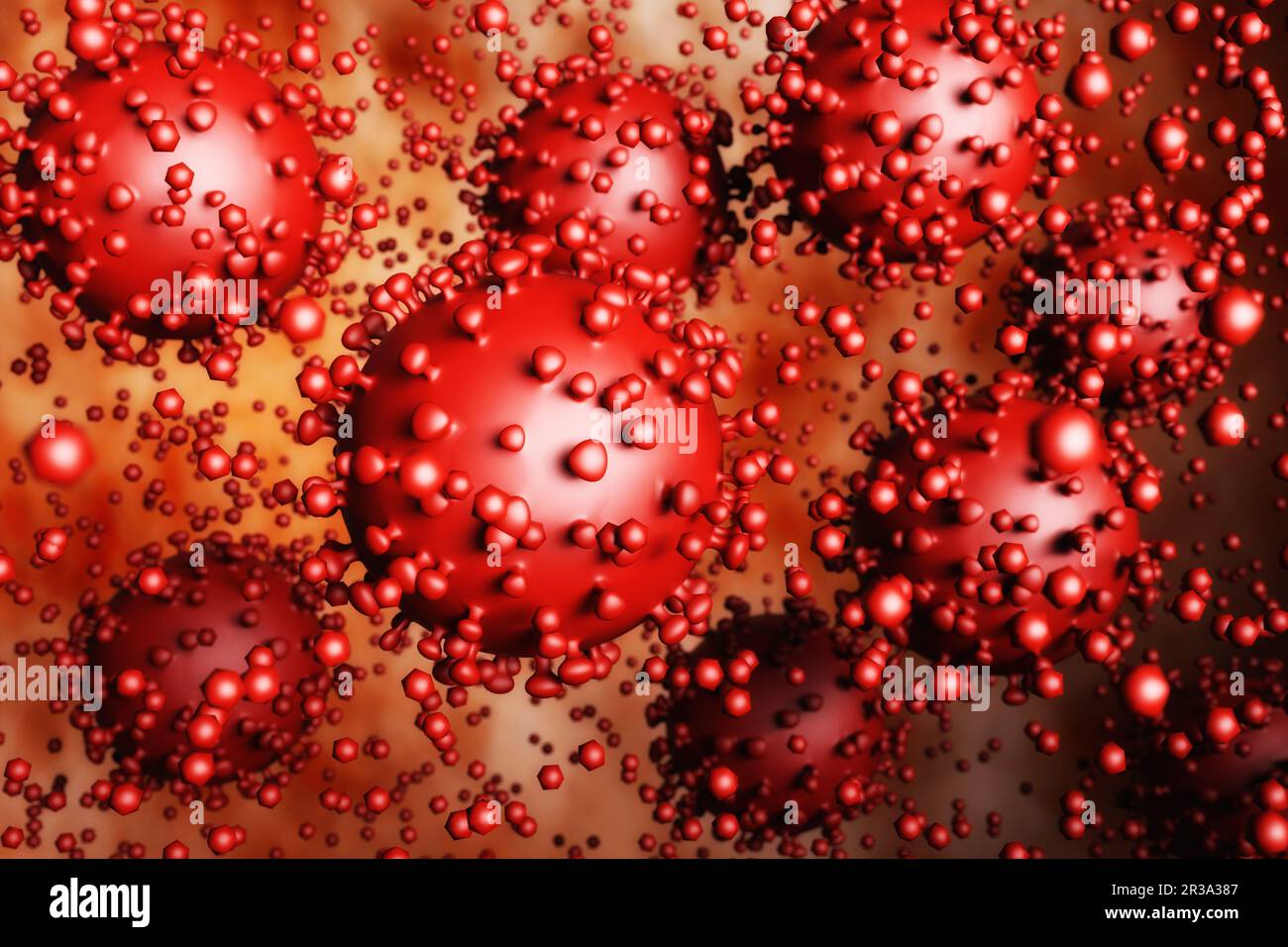 Illustrazione artistica in 3D del coronavirus sars-cov-2 Foto Stock
