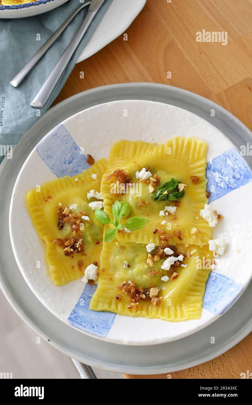 Ravioli di lenticchie Foto Stock