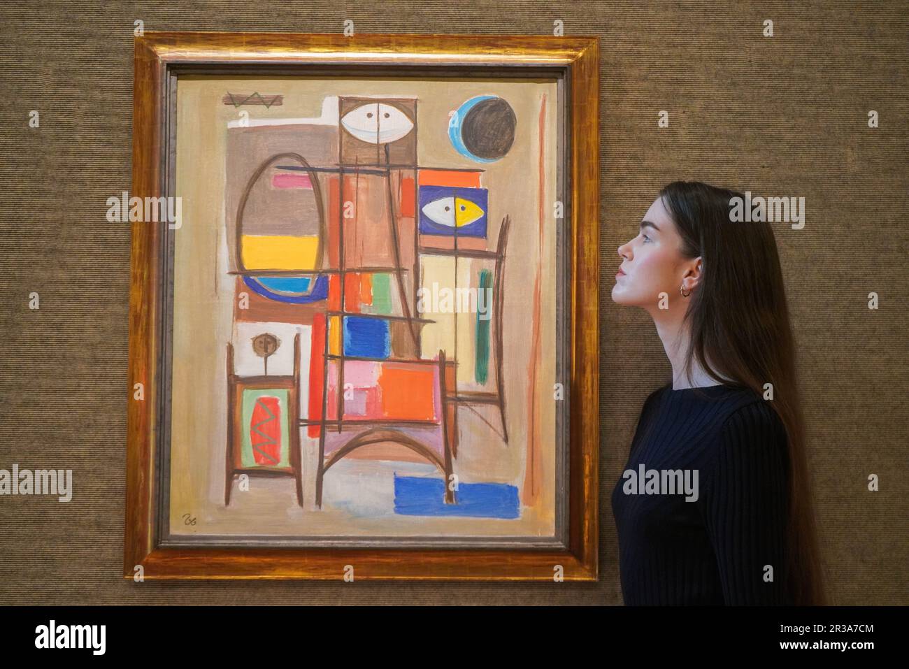 Londra Regno Unito. 23 maggio 2023 Faeq Hassan (Iraq, 1914-1992) Baghdadiyat. Stima £60.000 - 100.000 £. Anteprima di Bonhams Modern and Contemporary Middle Eastern Art sale. . La vendita si svolge il 24 maggio. Credit: amer Ghazzal/Alamy Live News Foto Stock