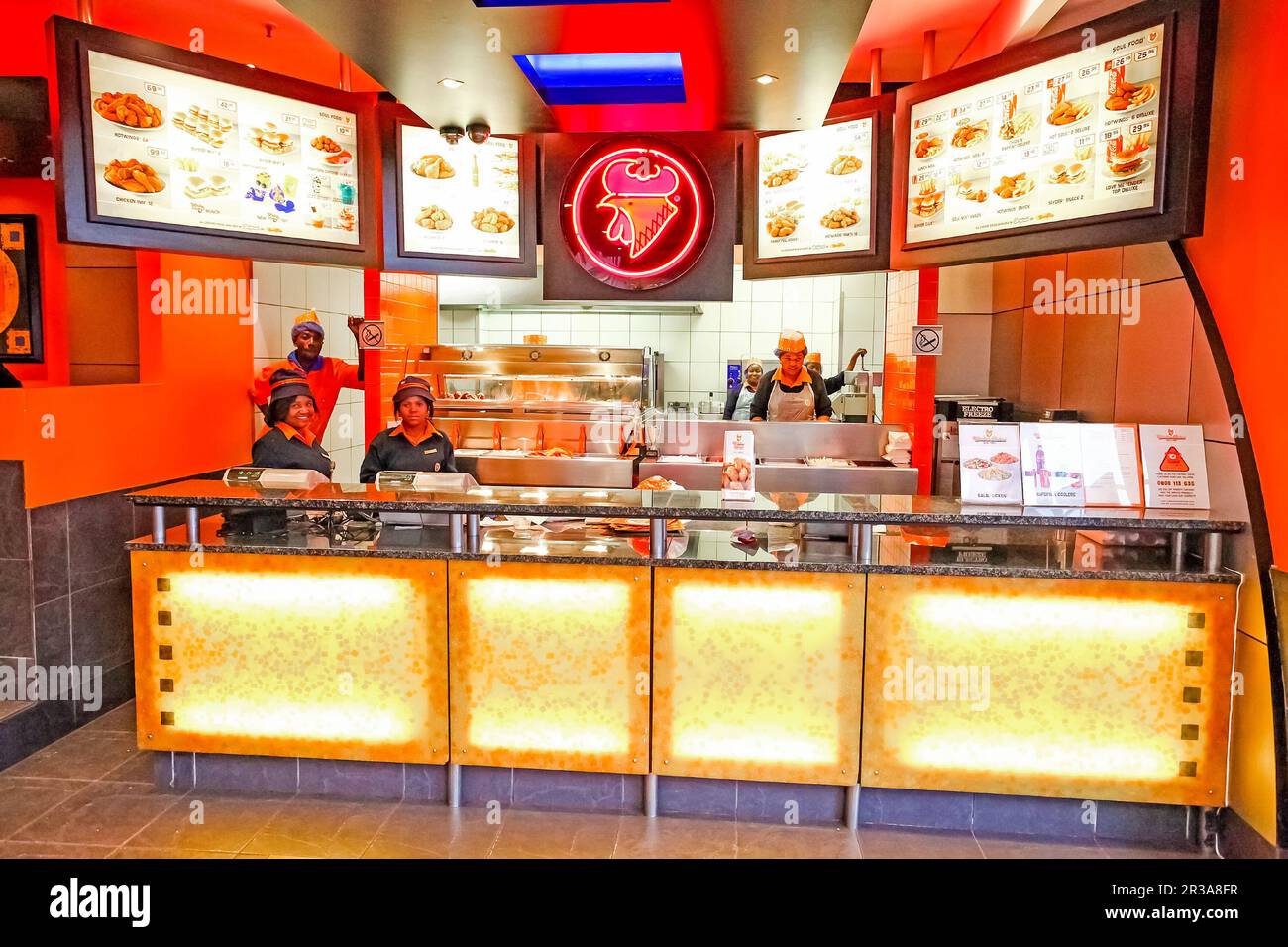 All'interno del Fast Food Take out Restaurant in a Mall Foto Stock