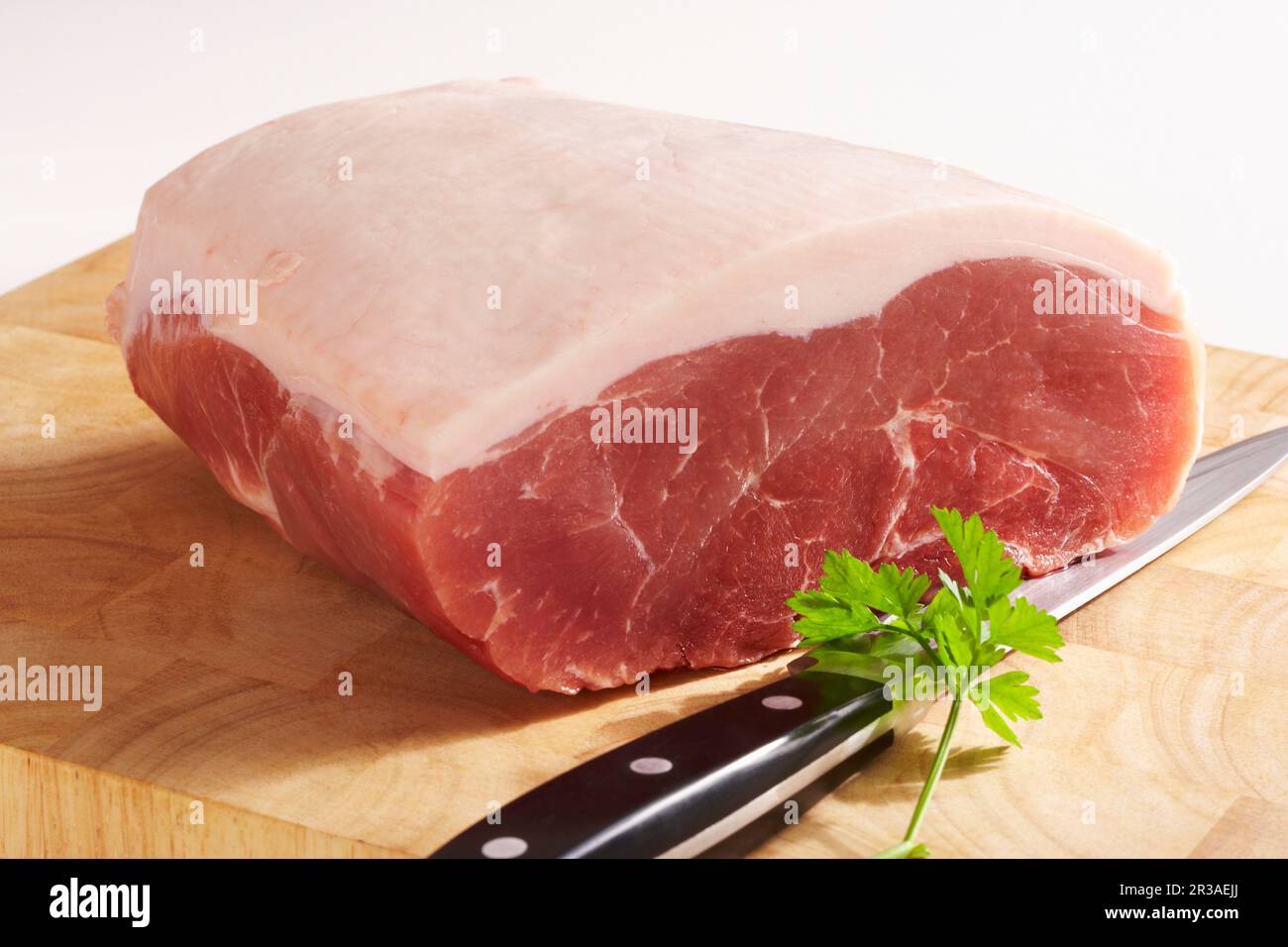 Bacon crudo dal maiale Foto Stock