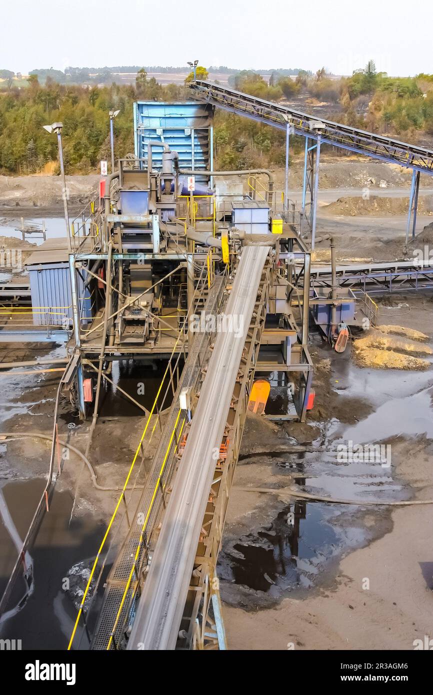 Carbone Mining and Processing Plant Equipment Foto Stock