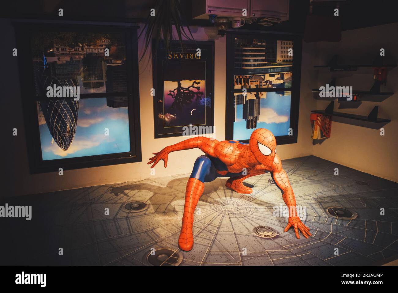 Londra, Regno Unito - 24 agosto 2017: spiderman nel museo delle cere di Madame Tussauds a Londra Foto Stock