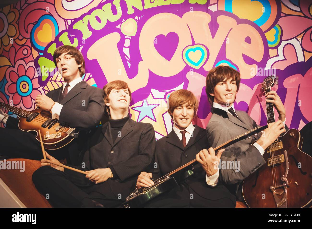 Londra, Regno Unito - 24 agosto 2017: I Beatles a Madame Tussauds di Londra Foto Stock