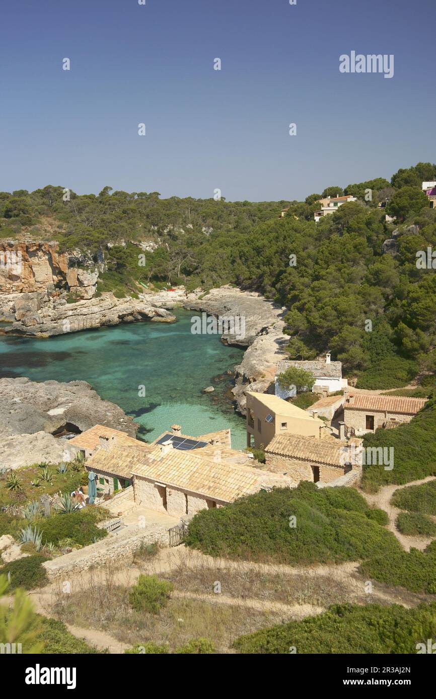 S'Almonia, cala. Santanyi. Migjorn.Mallorca.Baleares.España. Foto Stock