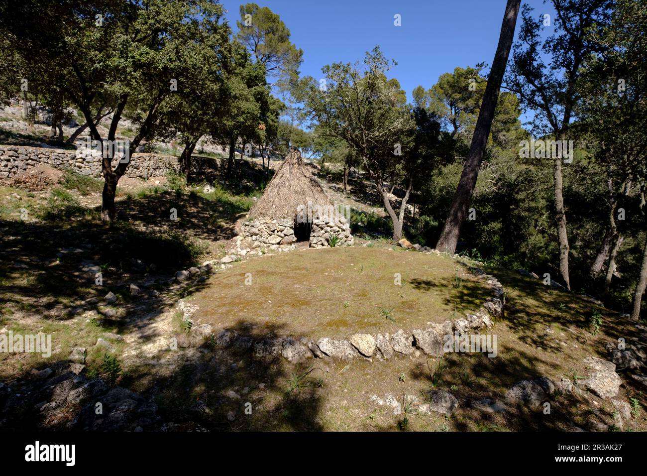 Ranxo de carbonero, Sa Comuna, Bunyola, Maiorca, isole Baleari, Spagna. Foto Stock