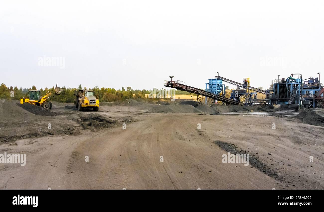 Carbone Mining and Processing Plant Equipment Foto Stock