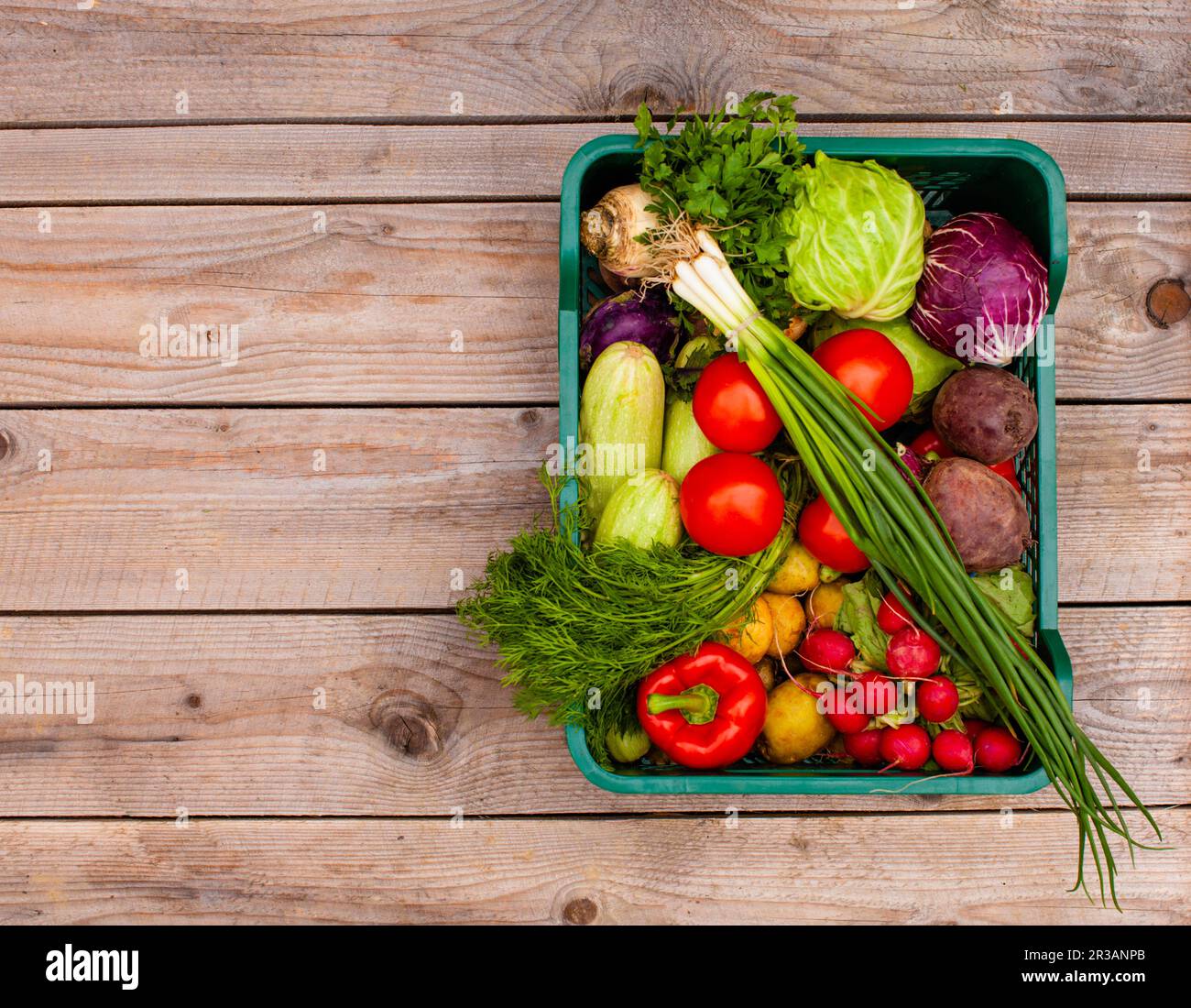 Raccolta stagionale di verdure meravigliose sul mercato agricolo Foto Stock