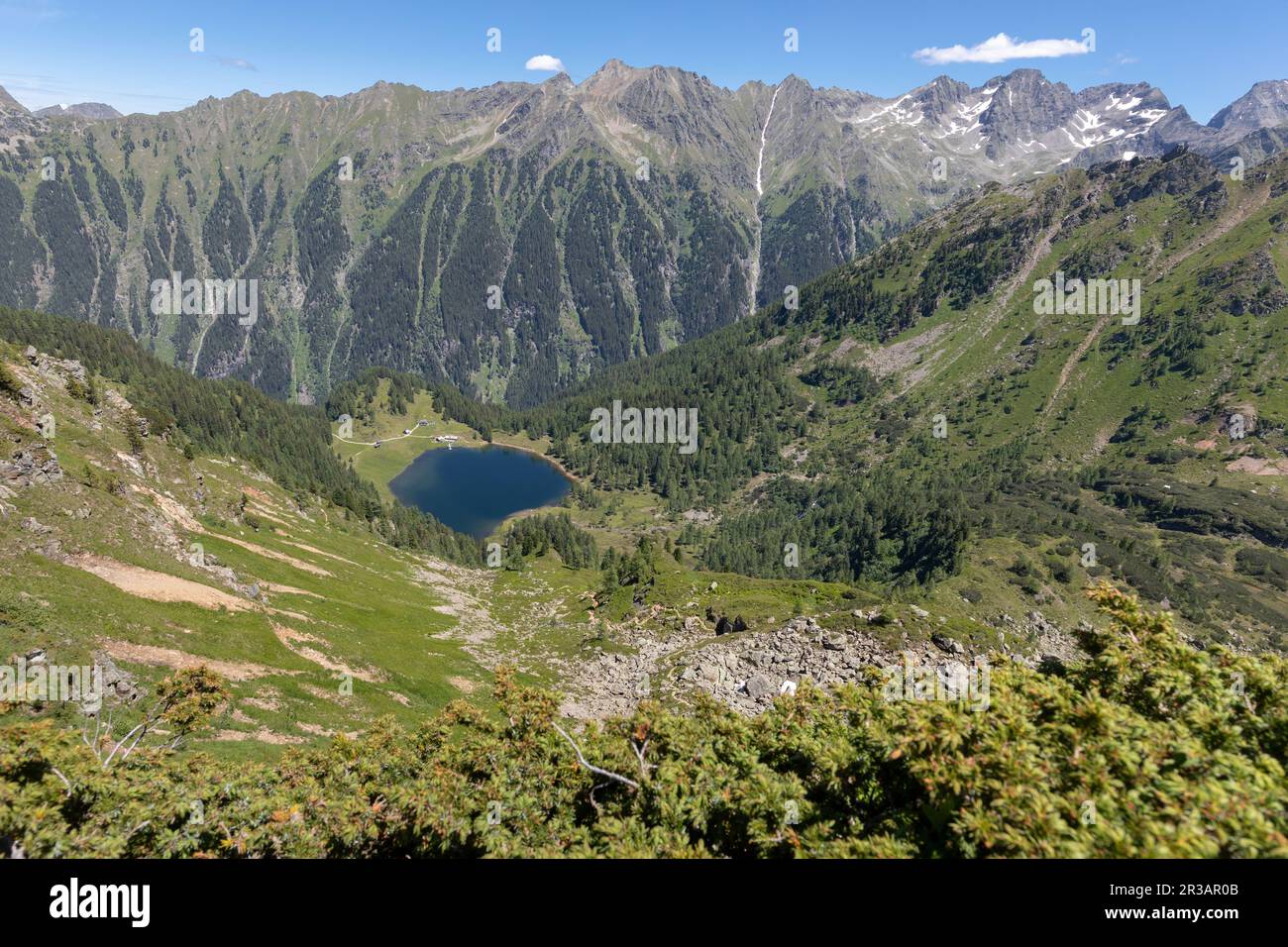 Lago Duisizkar in Stiria, Austria, visto da Murspitzsattel Foto Stock