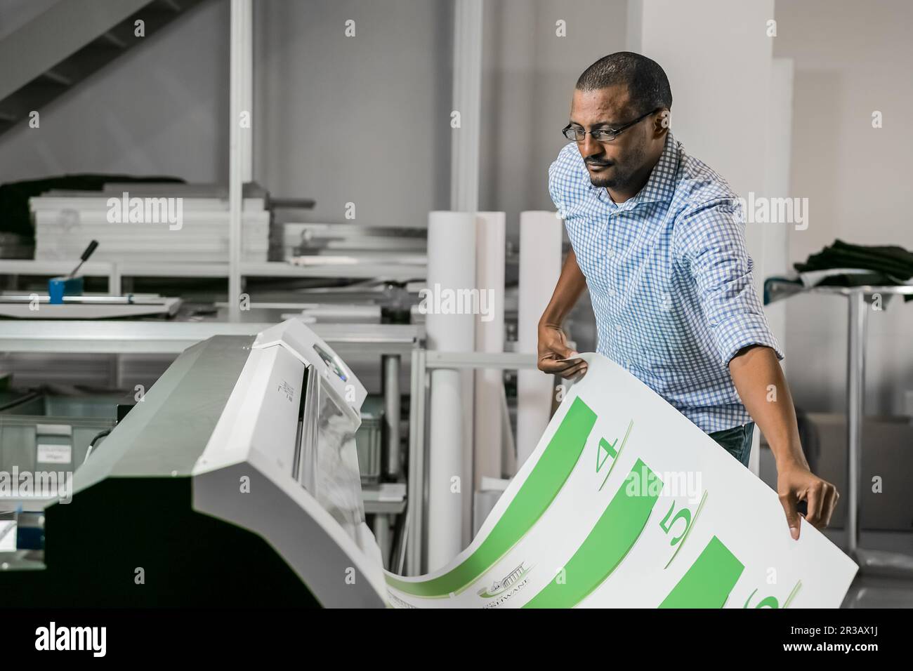 Servizio di stampa di poster digitali di grande formato Foto Stock