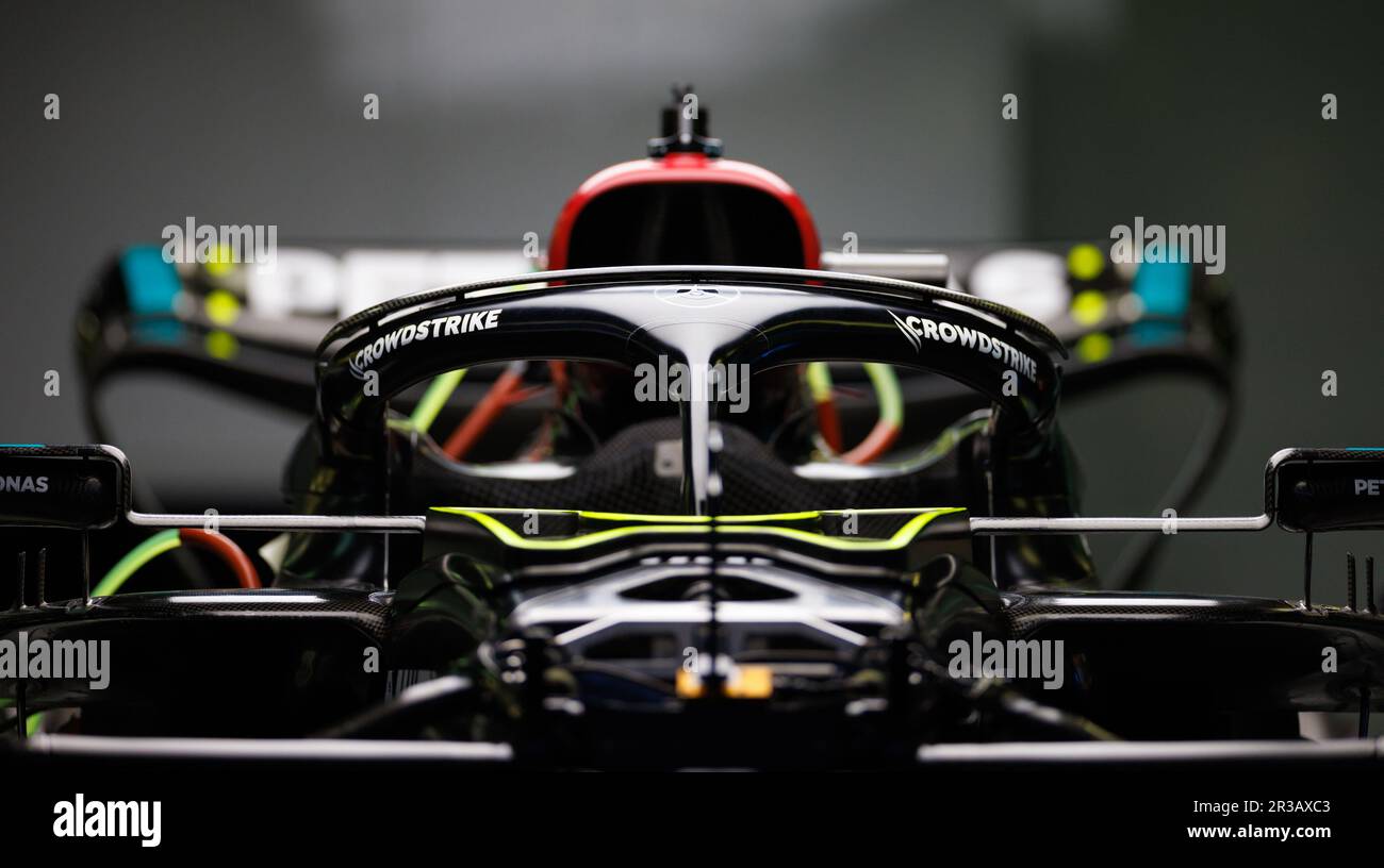 Albert Park, 20230329 la Mercedes W14 in mostra in pit lane durante il Gran Premio d'Australia di Formula 1 del 2023 corleve/Alamy Live News Foto Stock