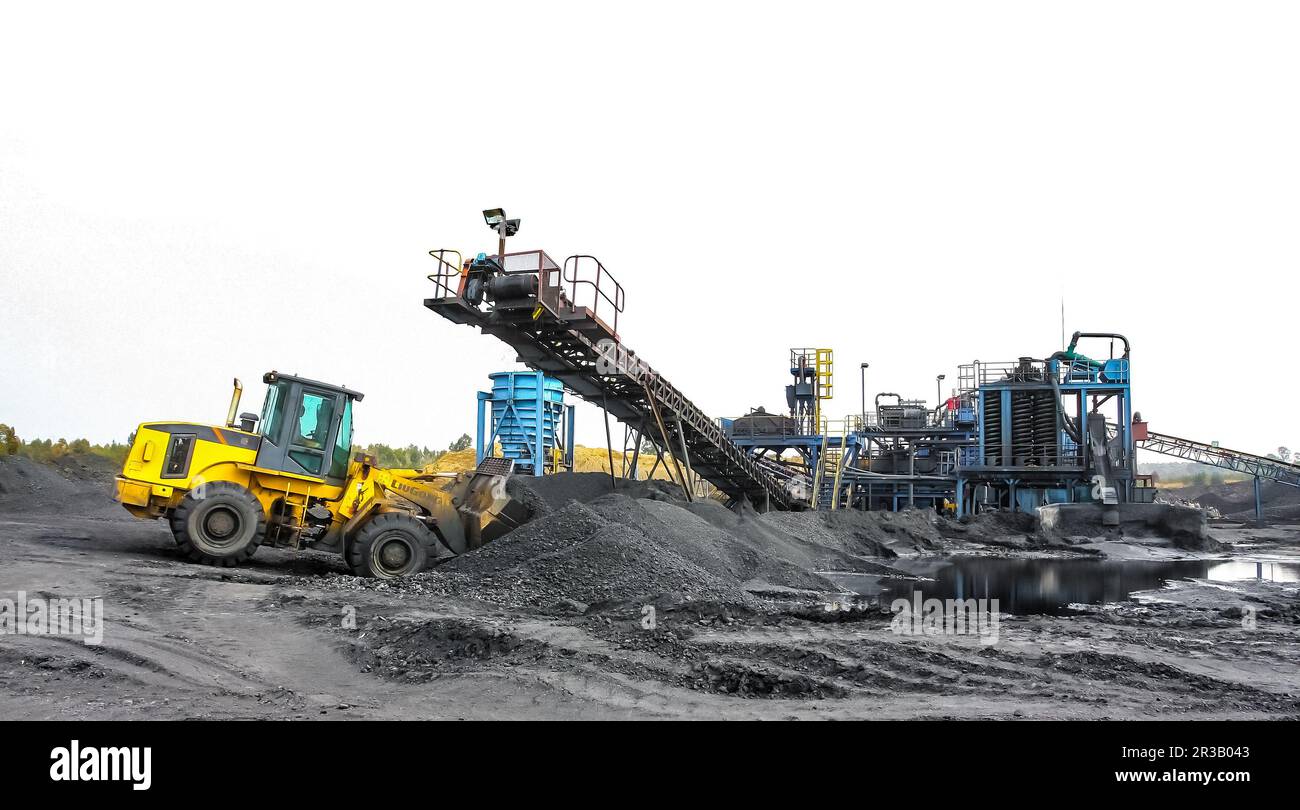 Carbone Mining and Processing Plant Equipment Foto Stock