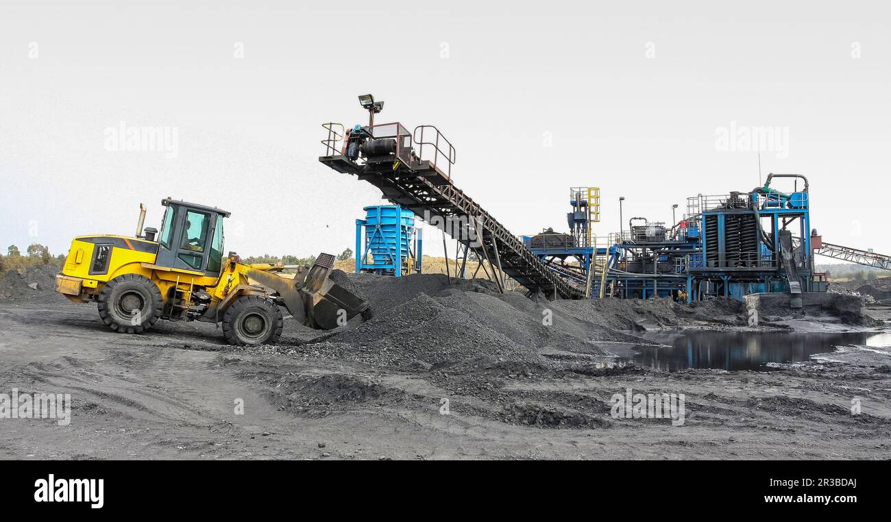 Estrazione e lavorazione del carbone in Sudafrica Foto Stock