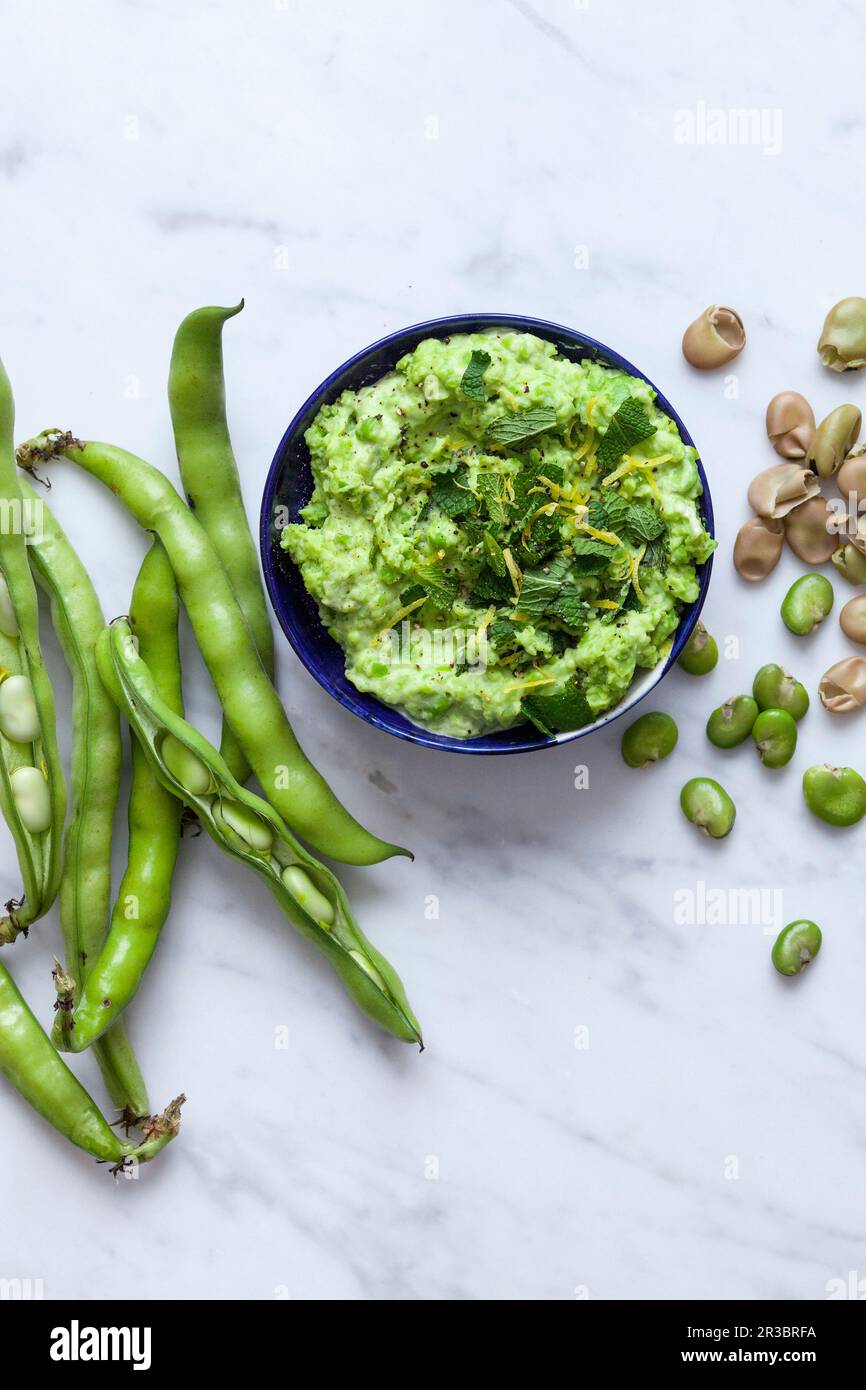 Ampia la purea di fagioli Foto Stock