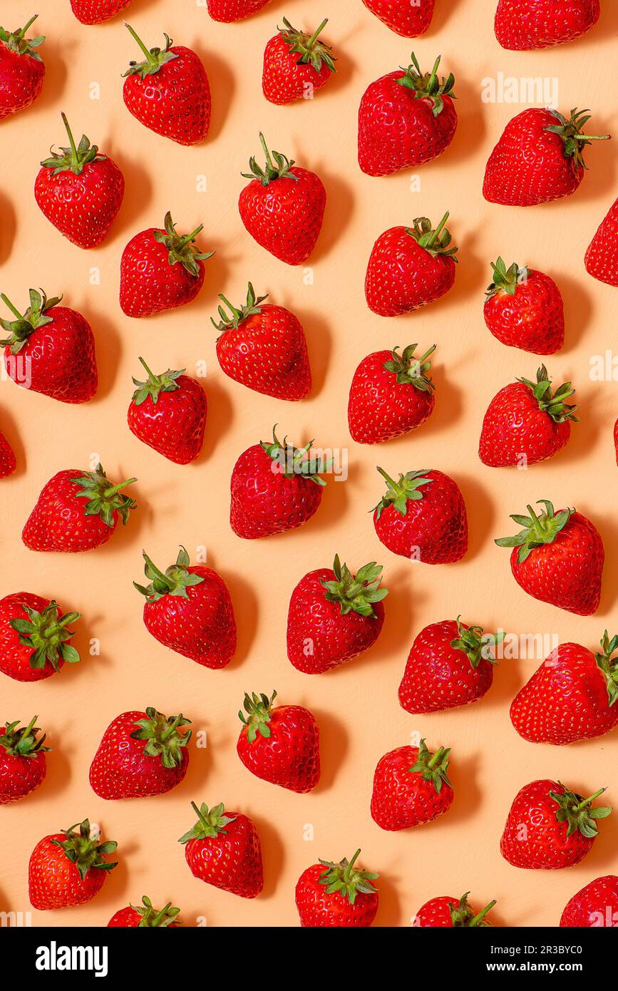 Fragole fresche, vista dall'alto Foto Stock