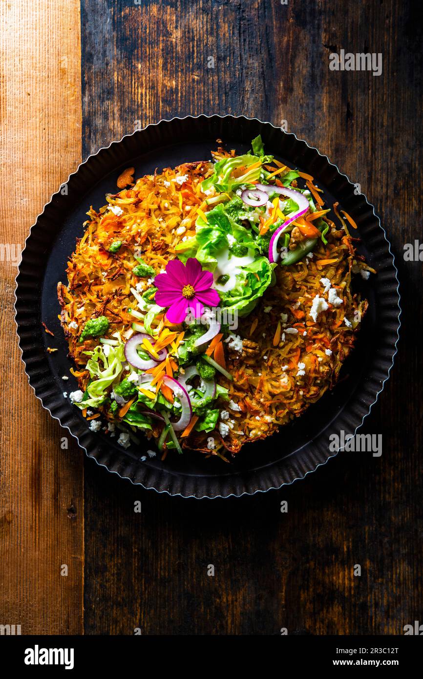 Pancake di patate giganti Foto Stock