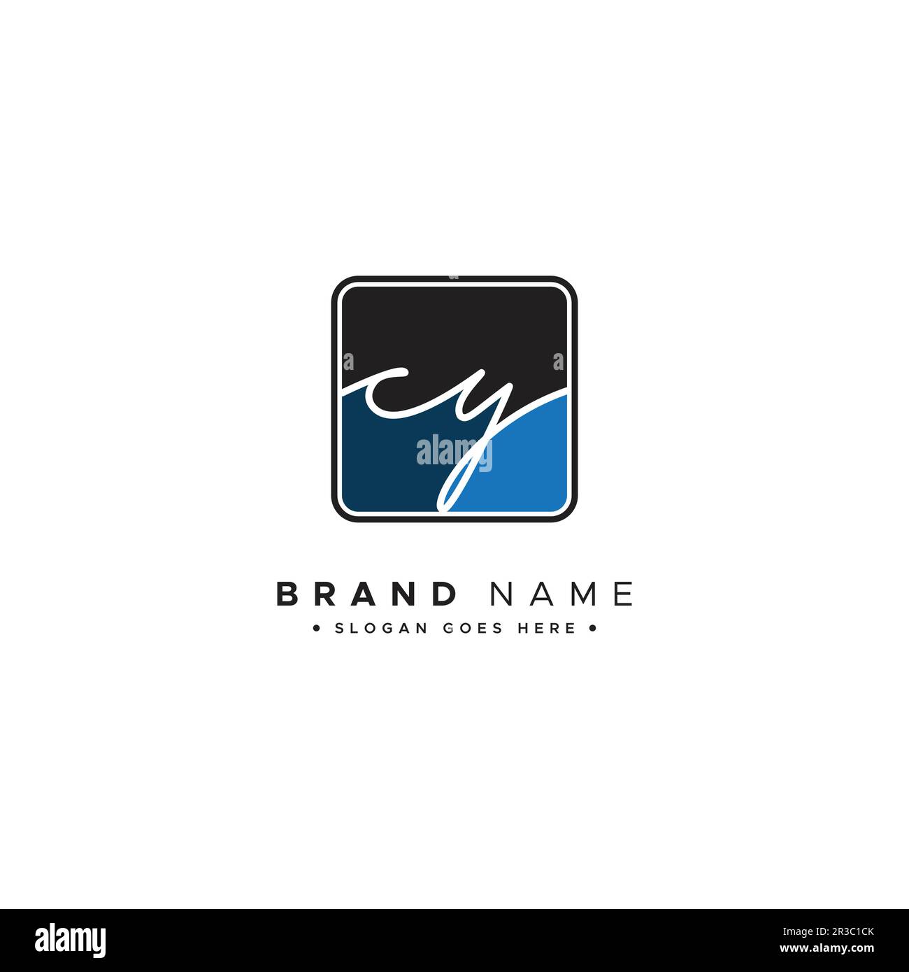 Logo iniziale CY in stile esclusivo per il settore della fotografia e della moda - vettore di logo firmato disegnato a mano Illustrazione Vettoriale