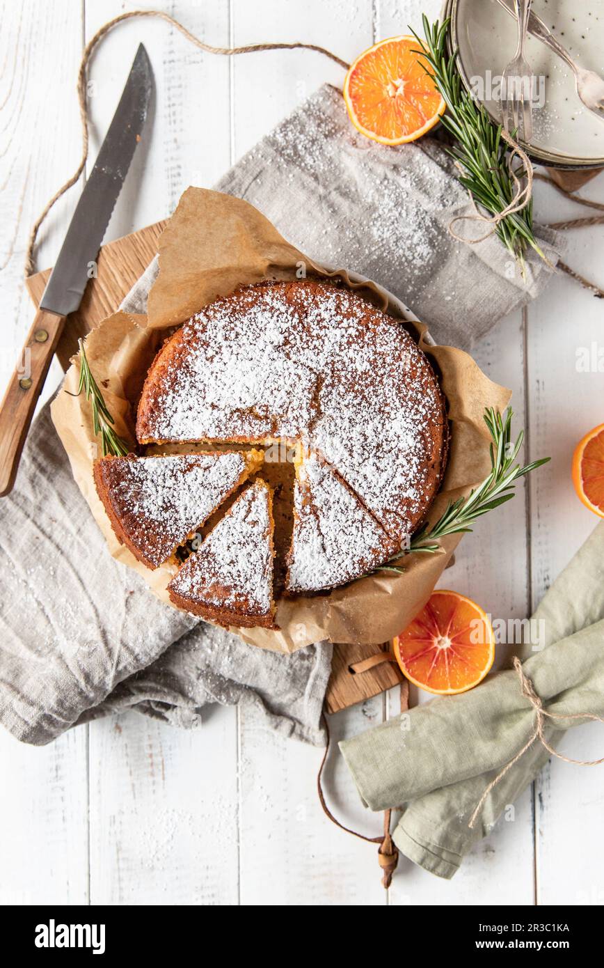 Torta di ricotta all'arancia Foto Stock