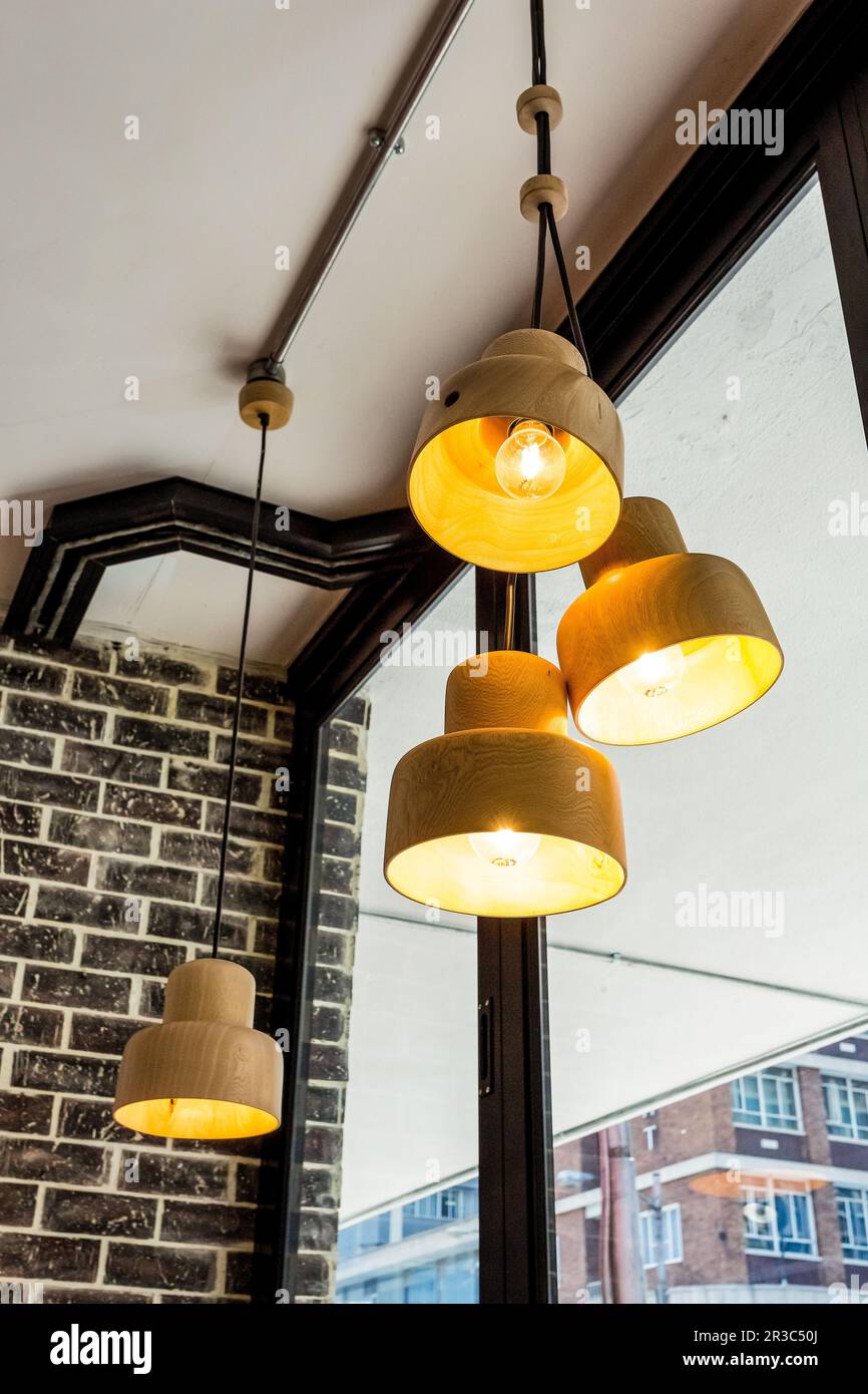 Interno del retro Cafe Coffee Shop Foto Stock