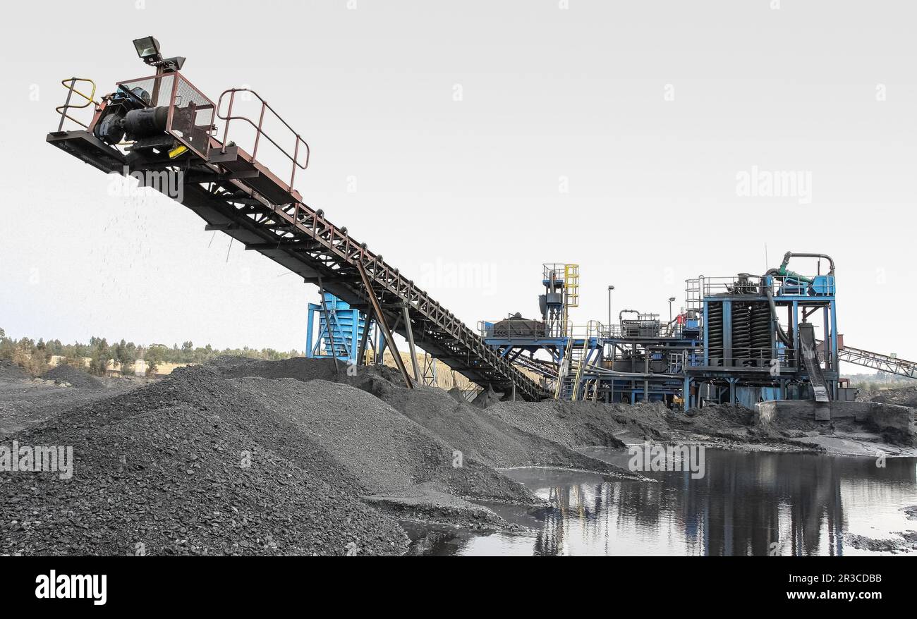 Estrazione e lavorazione del carbone. Foto Stock