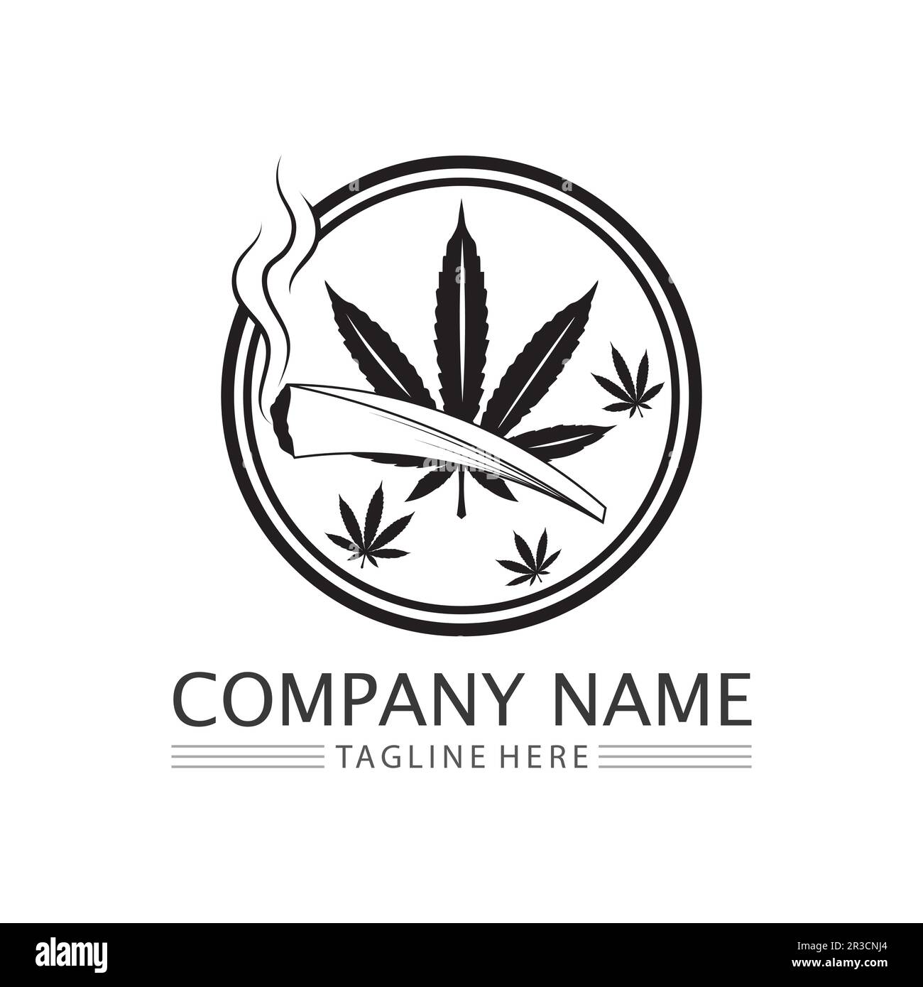 logo di cannabis e vettore icona foglia di marijuana Illustrazione Vettoriale