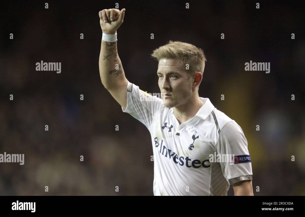 Lewis Holtby di Tottenham Hotspur. Spurs Beat Lyon 2:1Tottenham:00 Hotspur 14/02/13 Tottenham Hotspur V Olympique Lyonnais 14/02/13 UEFA Europa League Pho Foto Stock