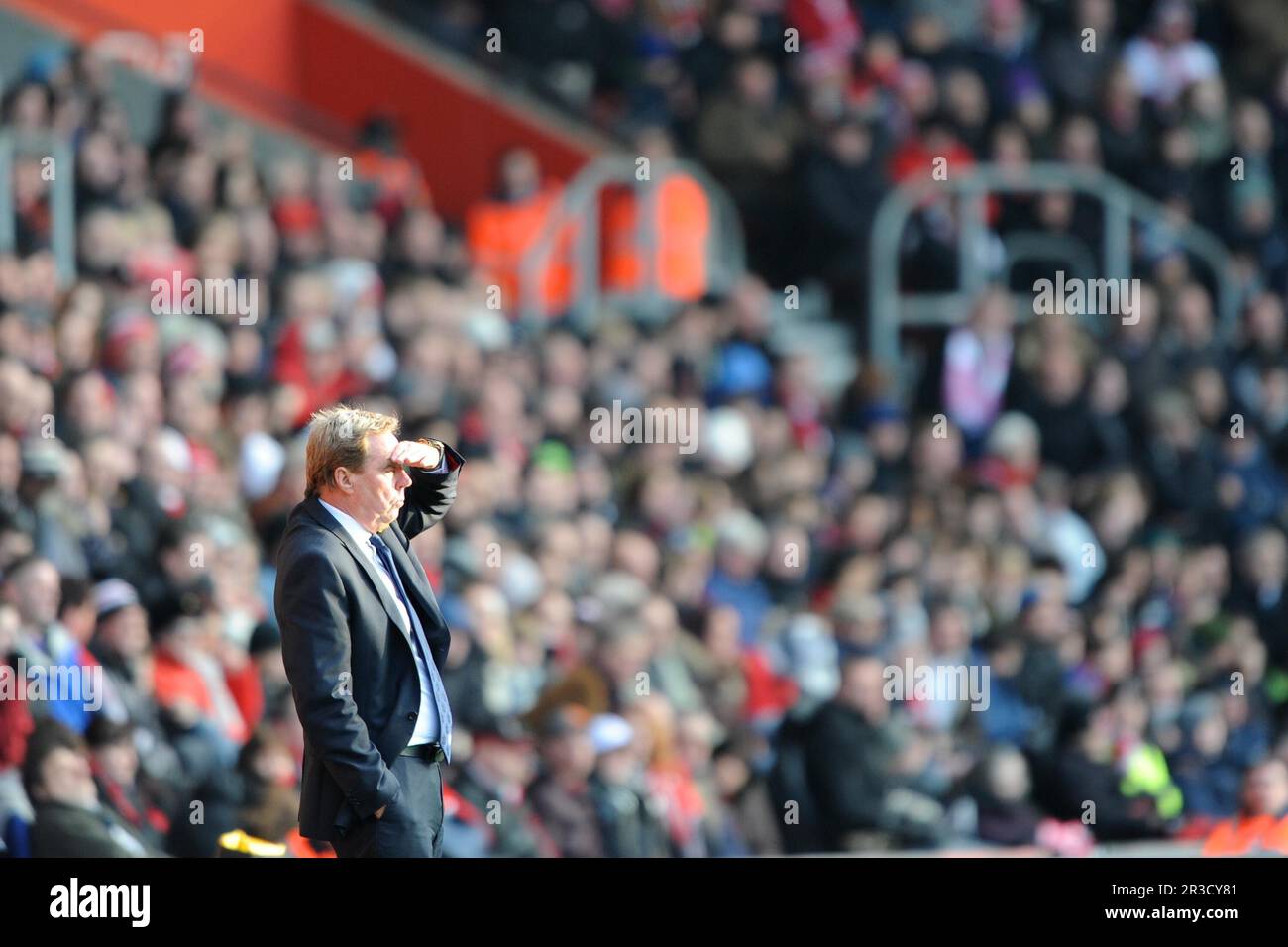 Harry Redknap, Queens Park Rangers Manager, guarda durante la partita della Barclays Premier League tra Southampton e Queens Park Rangers a St Mary's. Foto Stock