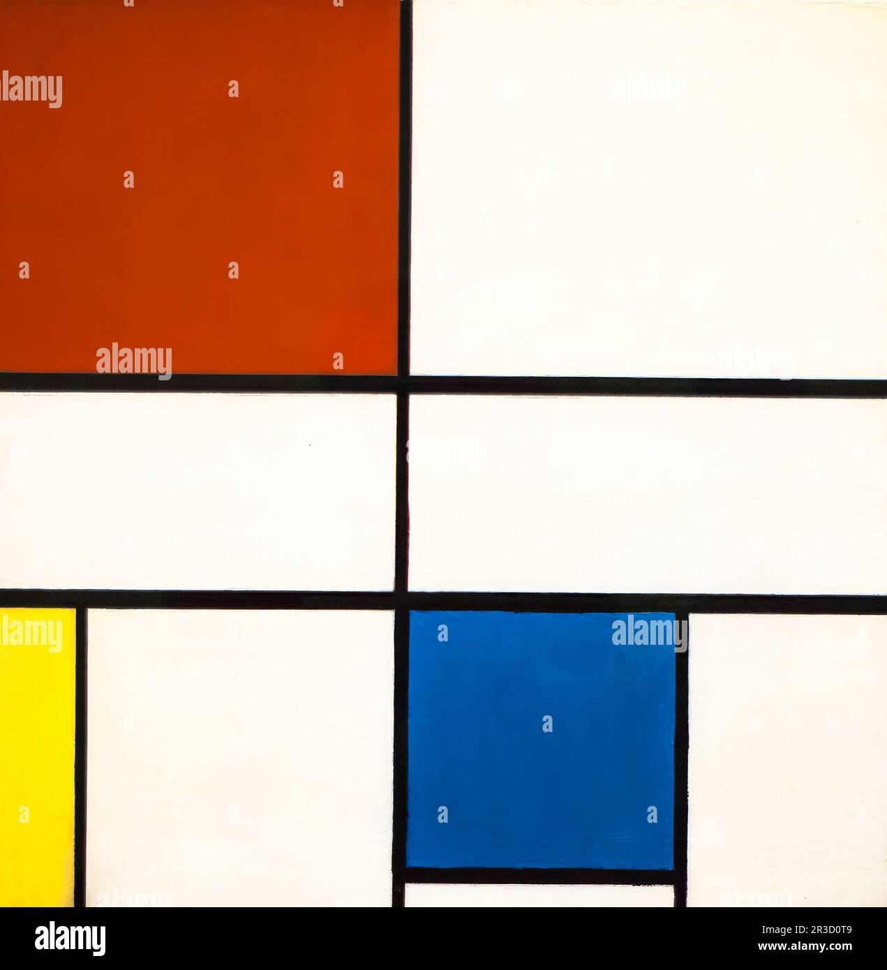 Composizione C (N. III) con Rosso, giallo e Blu, Piet Mondrian, dipinto ad olio su tela, 1935. In mostra al Tate Modern, Londra, Regno Unito. Foto Stock