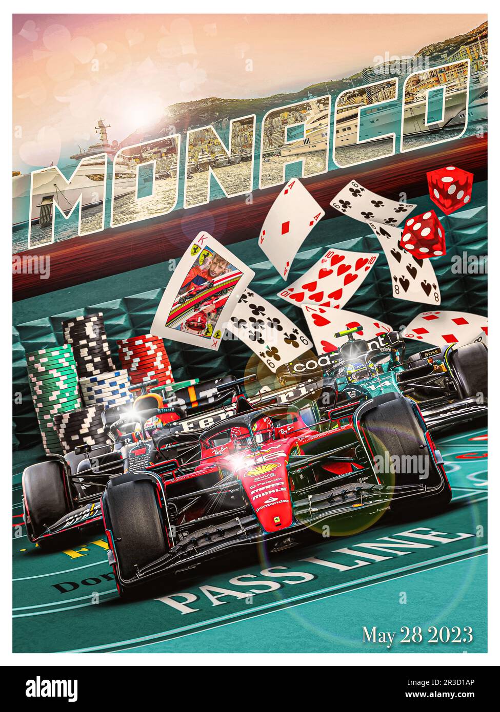 Poster del Gran Premio di Monaco F1 2023 Foto Stock