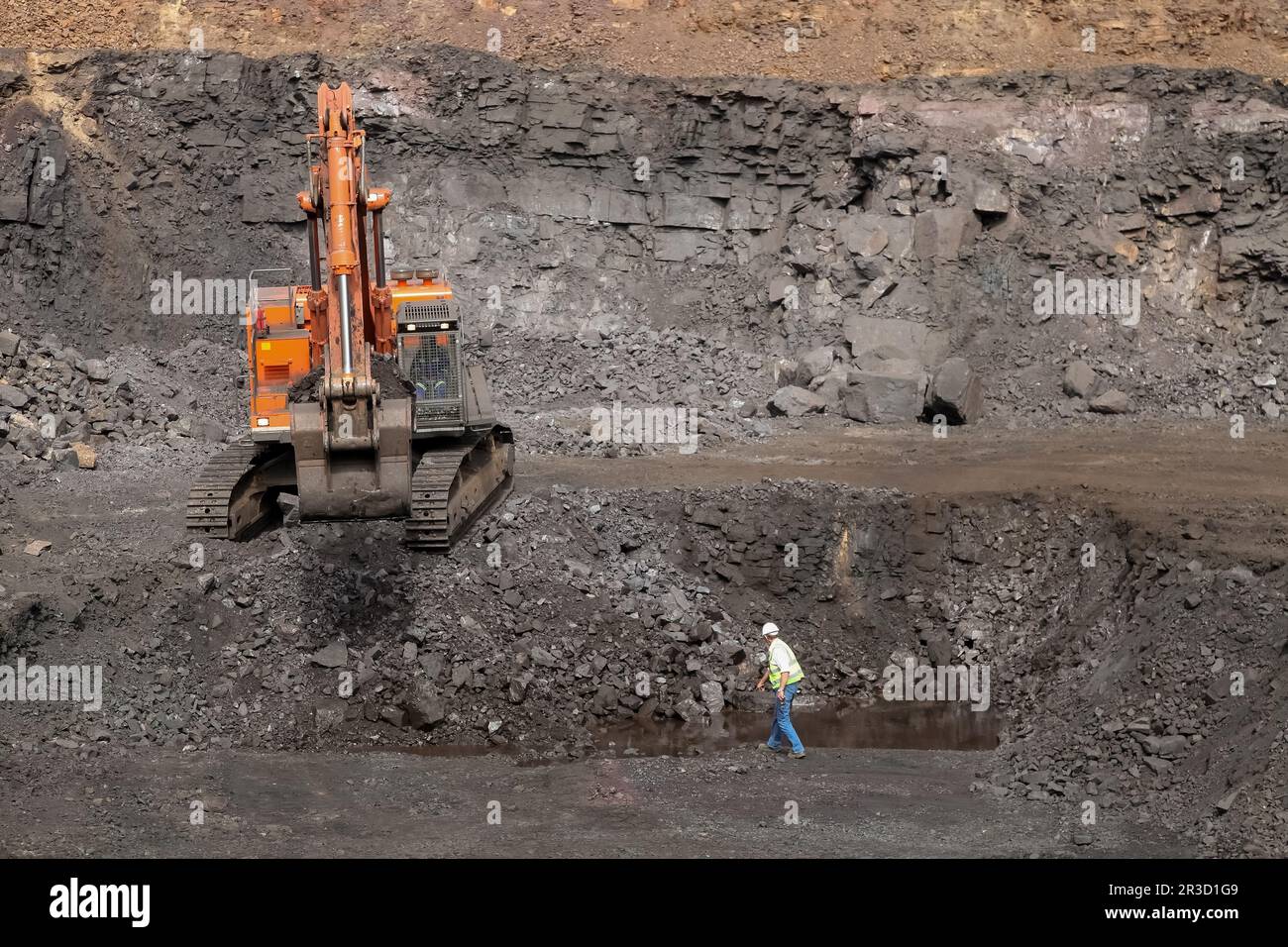 Il nord della provincia del Capo, in Sud Africa, 06/20/2011, Manganese di estrazione e di trattamento Foto Stock