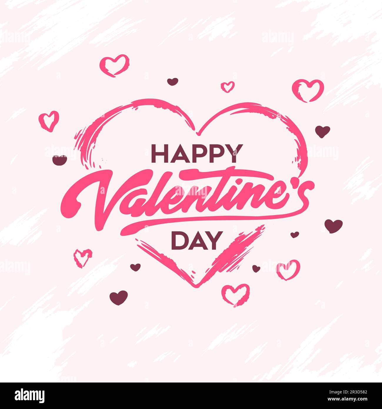 Disegno tipografico di San Valentino con lettere a mano Illustrazione Vettoriale