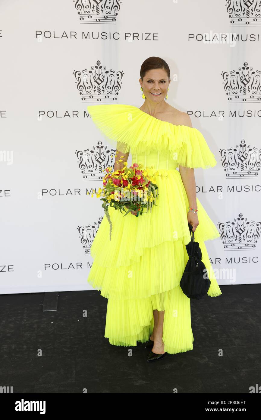 Stoccolma, Svezia. 23rd maggio, 2023. STOCCOLMA 20230523 la Principessa Crown Victoria arriva alla cerimonia del Premio della Musica Polar al Grand Hotel di Stoccolma, 23 maggio 2023. Foto: Christine Olsson/TT/Kod 10430 Credit: TT News Agency/Alamy Live News Foto Stock