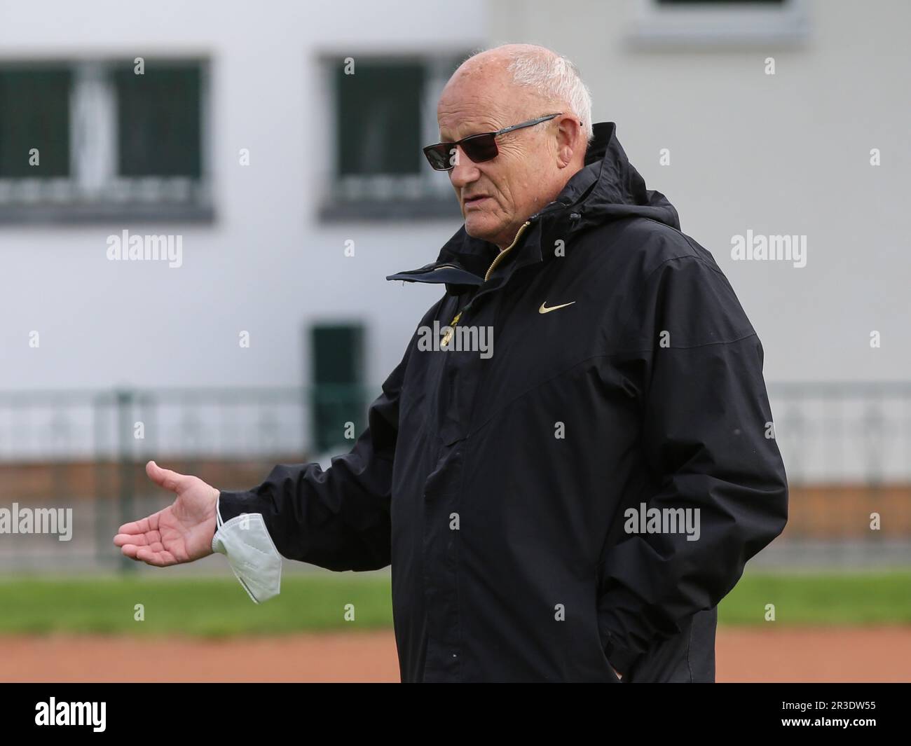 Allenatore di atletica Dieter Kollark alla 15th SchÃ¶Nebeck SoleCup il 05/26/2021 Foto Stock