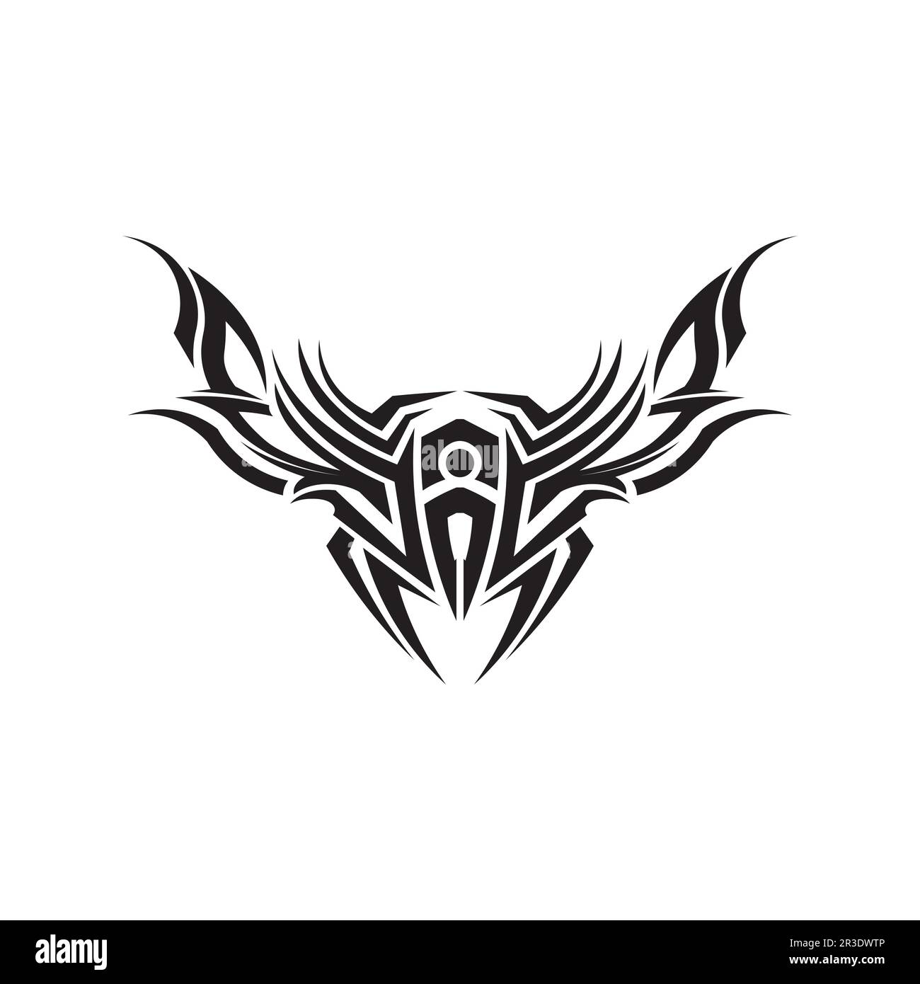 tribale, classico , nero, tatuaggio etnico icona vettore illustrazione logo Illustrazione Vettoriale