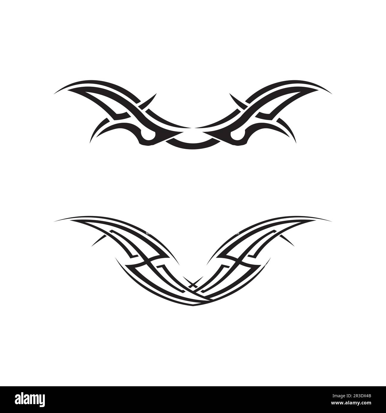 tribale, classico , nero, tatuaggio etnico icona vettore illustrazione logo Illustrazione Vettoriale