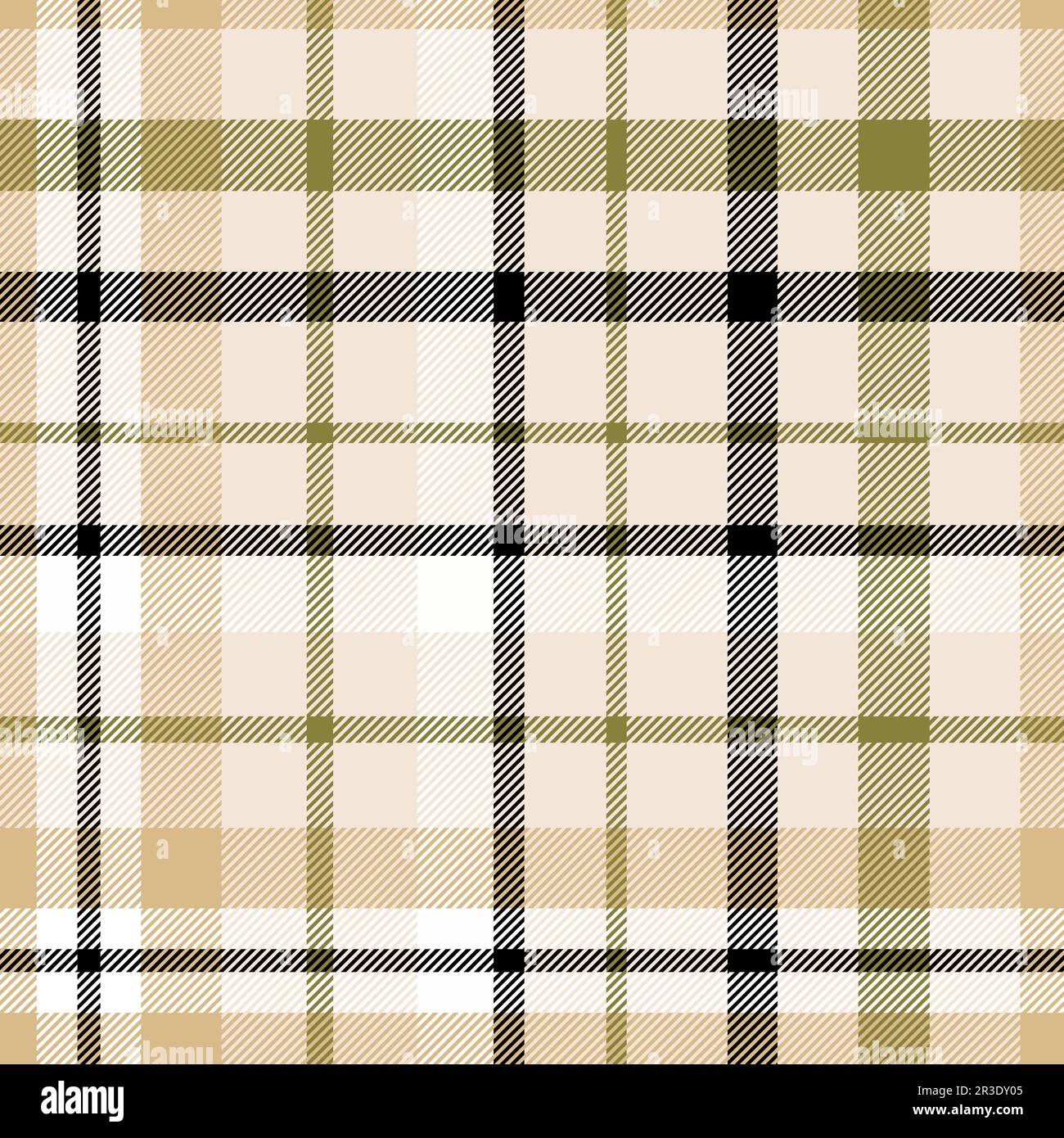 Motivo senza giunture. Ripetizione del colore neutro del tartan. Verificare la progettazione delle stampe. Ripetuto flanella scozzese. Tessuto Madras. Disegno astratto di lana Illustrazione Vettoriale