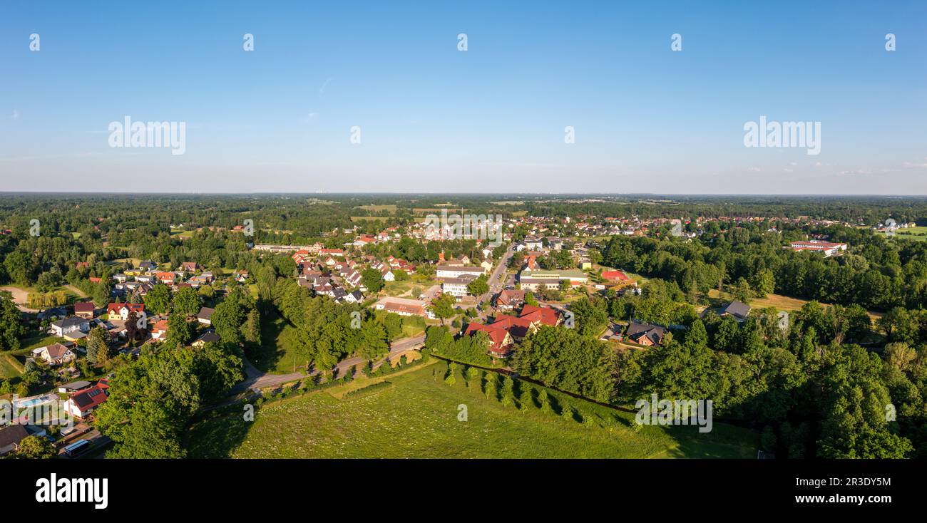 Panorama Burg im Spreewald vista aerea Foto Stock