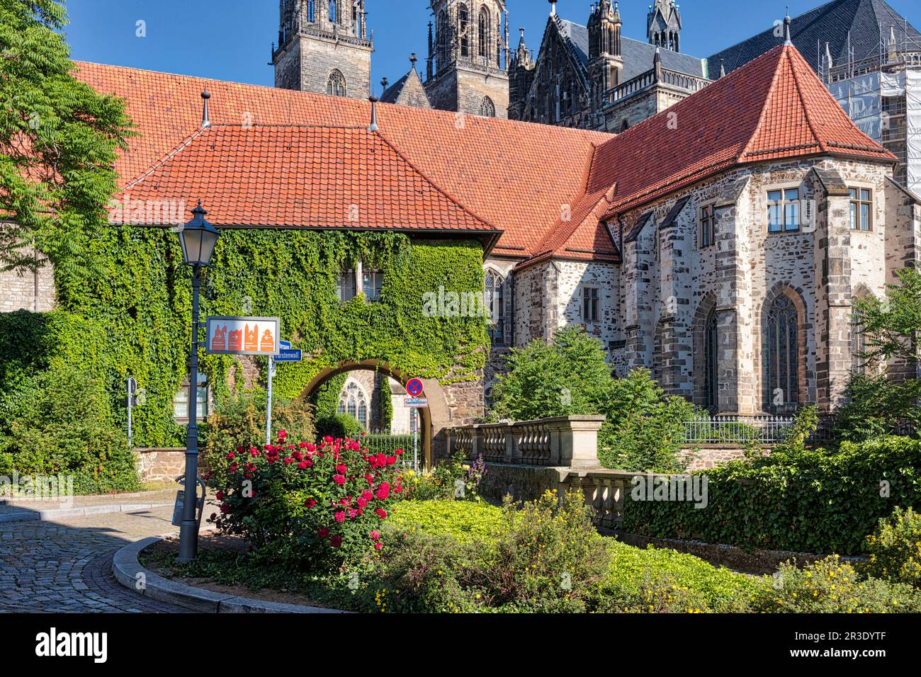 Città cattedrale Magdeburgo sull'Elba Sassonia Anhalt Foto Stock